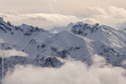 Mountain landscape of the Bavarian Alps in Oberstdorf. View from Nebelhorn Peak © virin