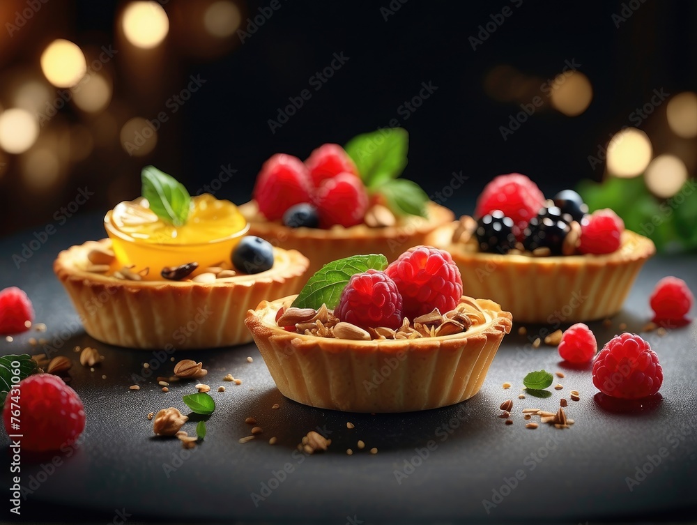 tart with berries and cream