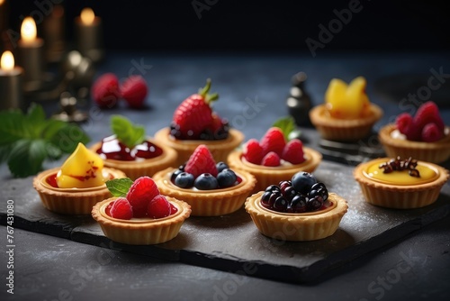tart with berries and cream