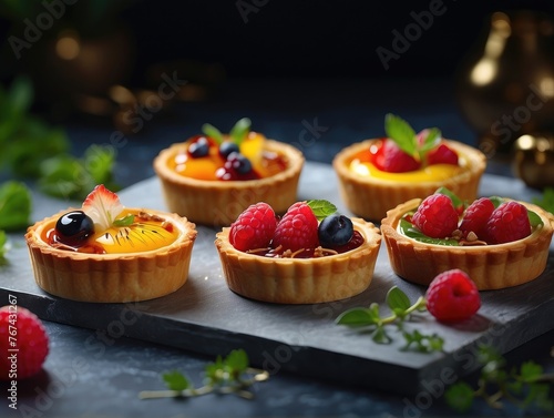strawberry and blueberry tart