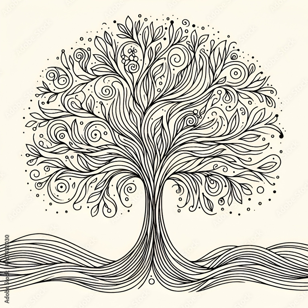 tree vector illustration on white background 