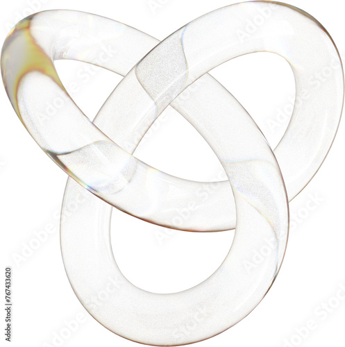 3d rendering. Abstract geometric shapes illustration. Dispersion glass objects isolated on transparent background