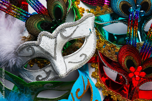 Beautiful carnival masks as background