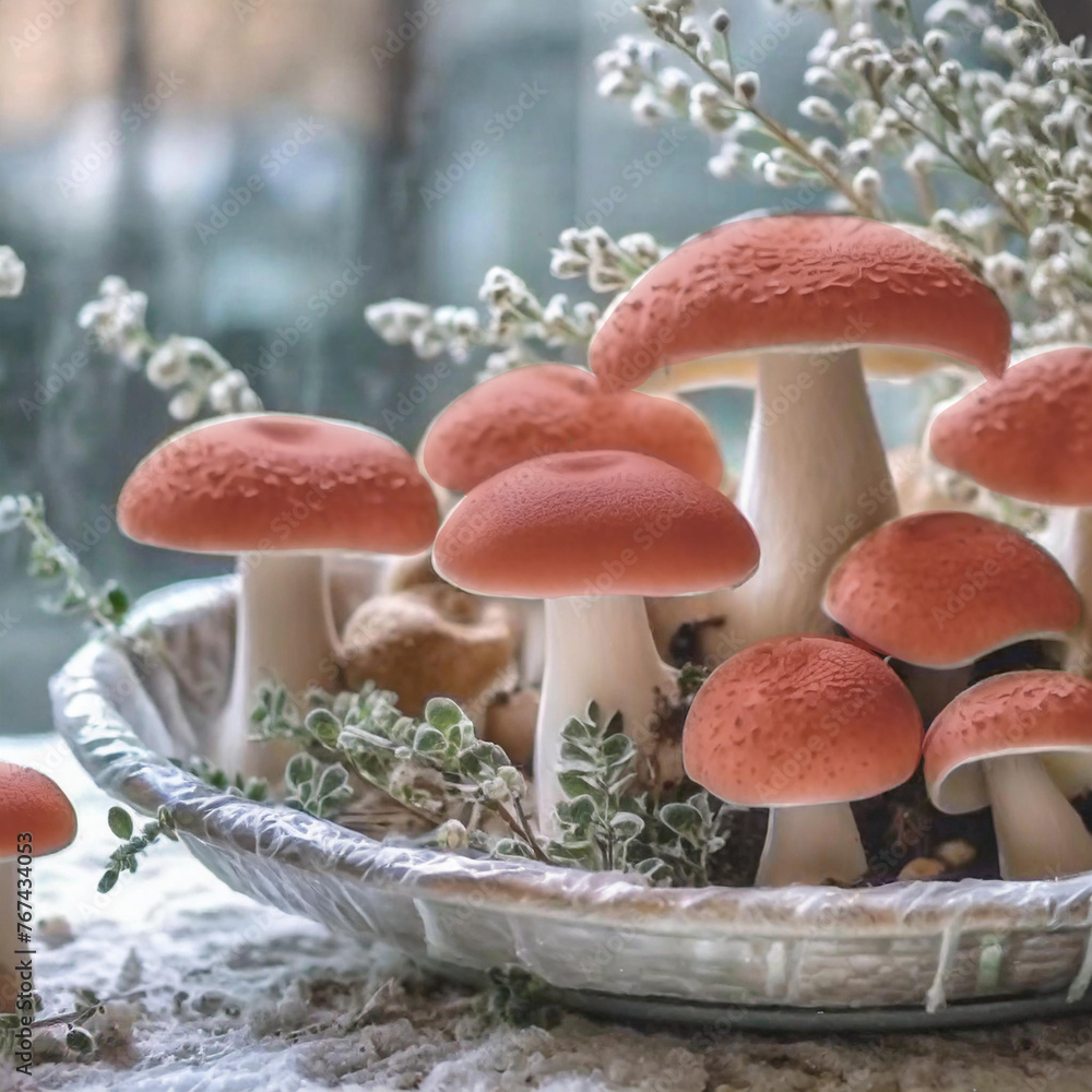 Obraz premium Wine Cap Mushrooms