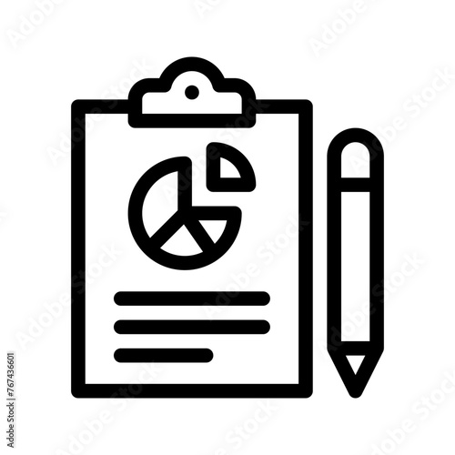 Report icon in line, solid style on white background