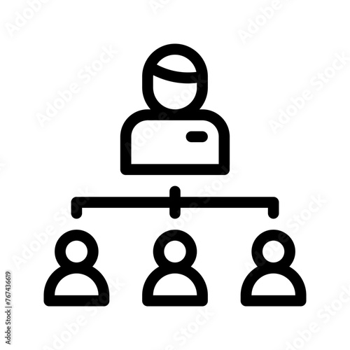 Hierarchy icon in line, solid style on white background