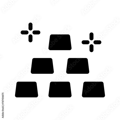 Gold icon in line, solid style on white background