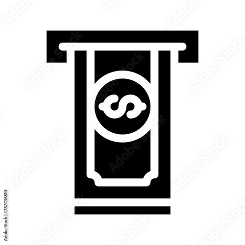 Withdraw icon in line, solid style on white background