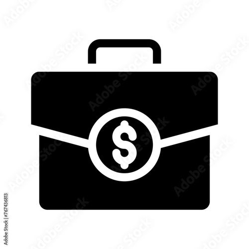 Suitcase icon in line, solid style on white background