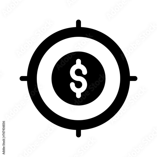 Target icon in line, solid style on white background