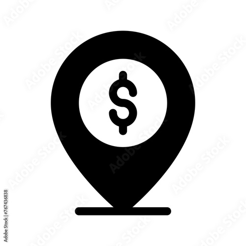 Location icon in line, solid style on white background