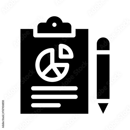 Report icon in line, solid style on white background