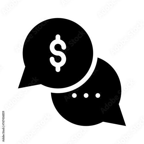 Chat icon in line, solid style on white background