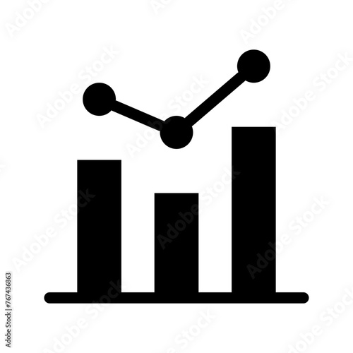 Graph icon in line, solid style on white background