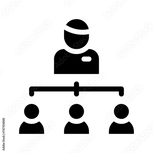 Hierarchy icon in line, solid style on white background