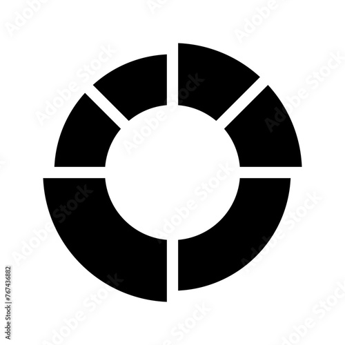 Pie chart icon in line, solid style on white background