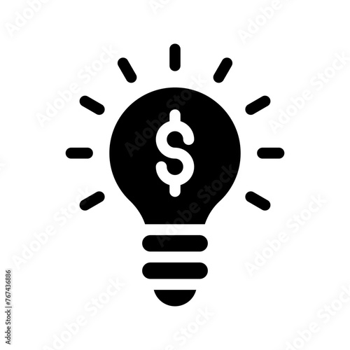 Idea icon in line, solid style on white background