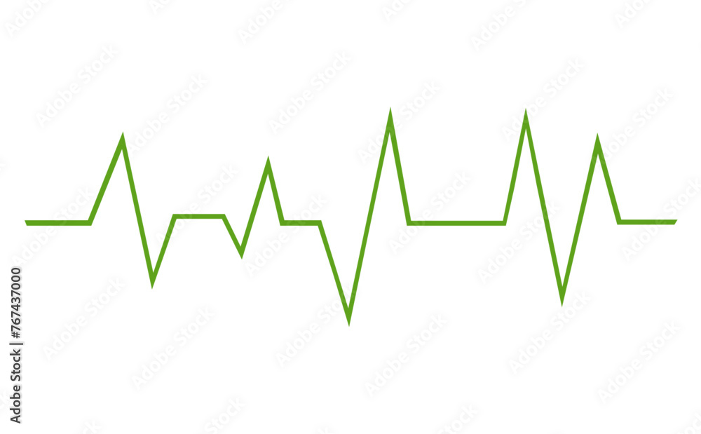 vector illustration green lines fill outline drawing electrocardiogram pattern