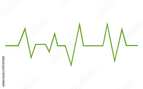vector illustration green lines fill outline drawing electrocardiogram pattern
