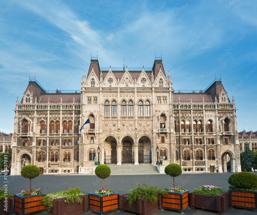 Hungarian landmark, Budapest Parliament view.