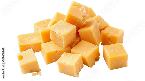 Cubes of Yellow Cheese - Isolated.png