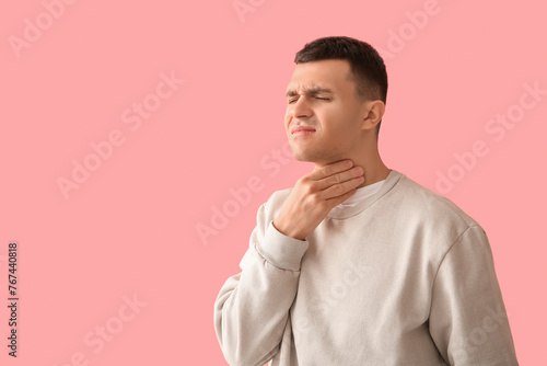 Young man with thyroid glan...