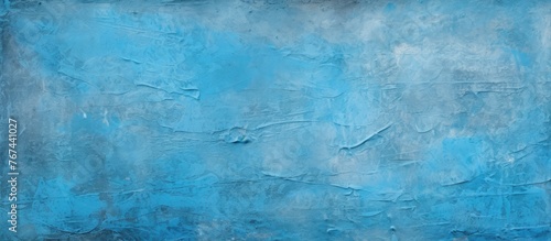 An artwork depicting a wall painted in a shade of blue and bordered with a contrasting white trim photo