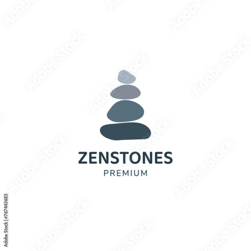 Zen stones logo template vector illustration. Balance rocks logotype concept. Smooth pebble signs set for spa, wellness, beauty salons designs, business cards, company branding. meditation symbols