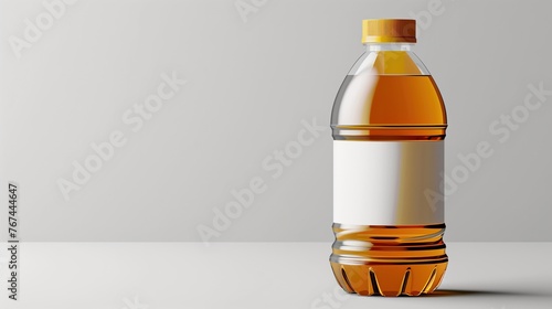 Bottle of Oil with Blank Label for Advertising