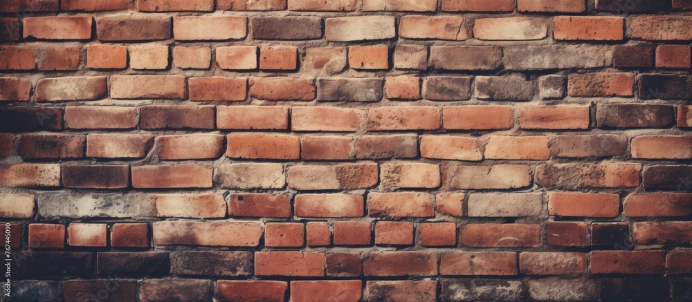 Fototapeta premium An aged brick wall featuring a plethora of bricks stacked on its surface