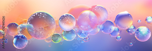 Multi-dimensional Array Of Iridescent Bubbles Creating A Colorful Abstract Background