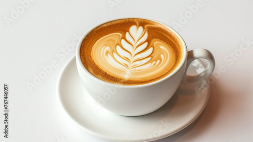 Coffee Latte on white background. Generative Ai