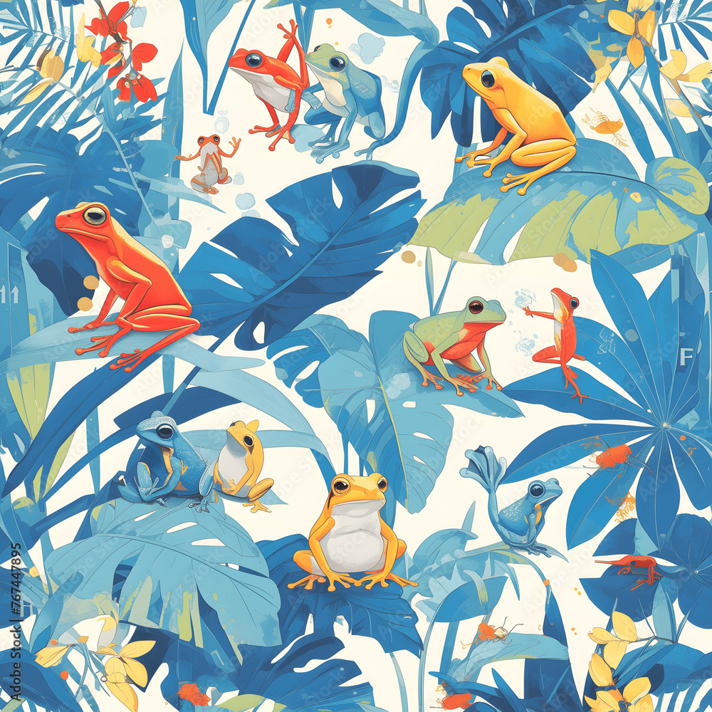 Obraz premium seamless pattern with frogs to create backgrounds