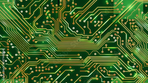 Electronic circuit board technology background showcasing computer hardware components