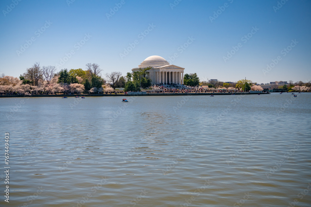 Jefferson Memorial during the Cherry Blossom Festival in Washington DC.