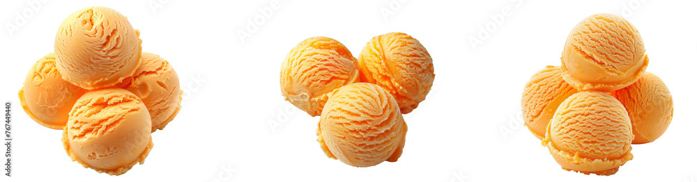 Ice Cream Scoops on Transparent Background Ice Cream Scoops on Transparent Background