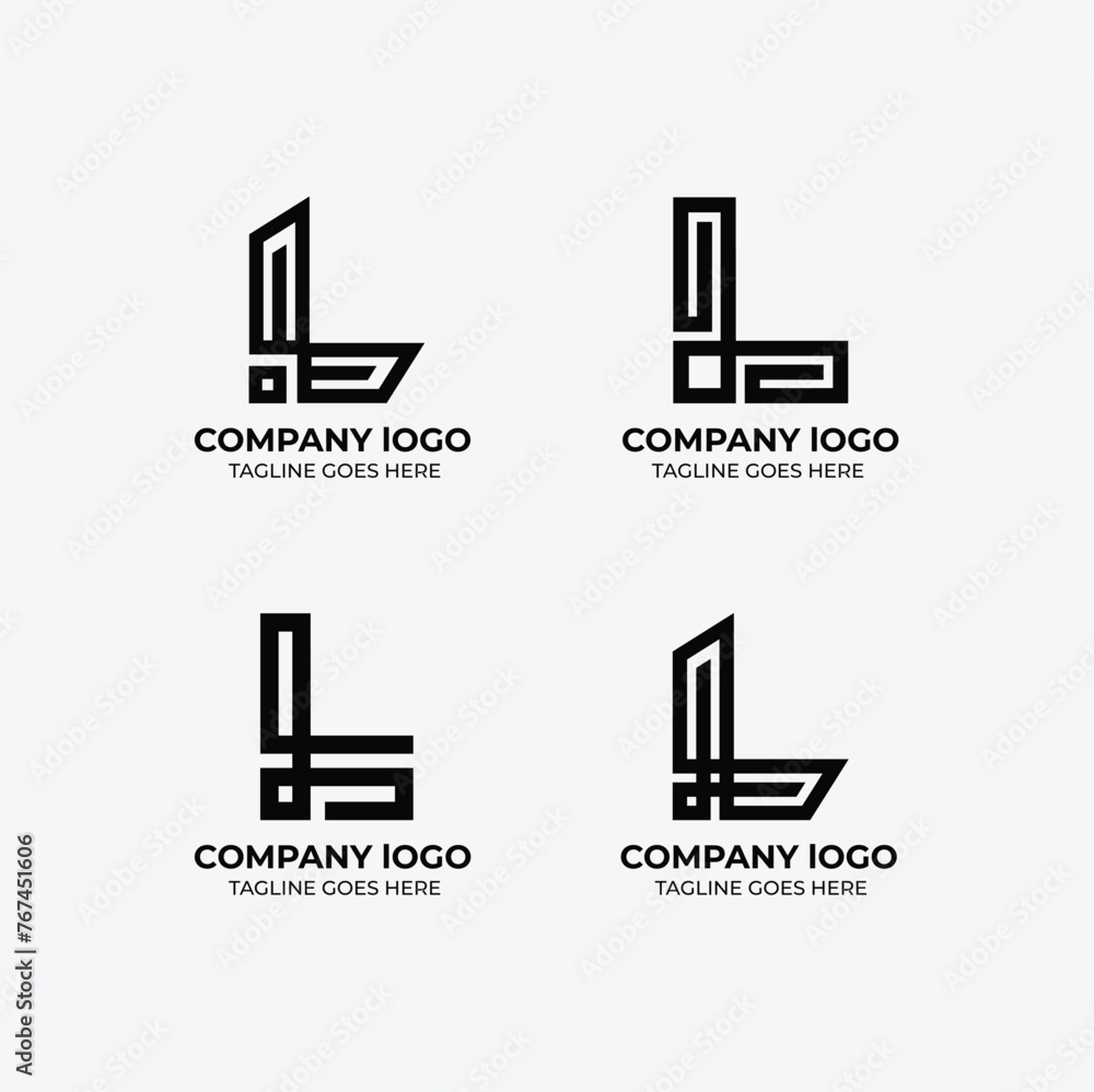 L logo set flat design template collection L logo set flat design template collection