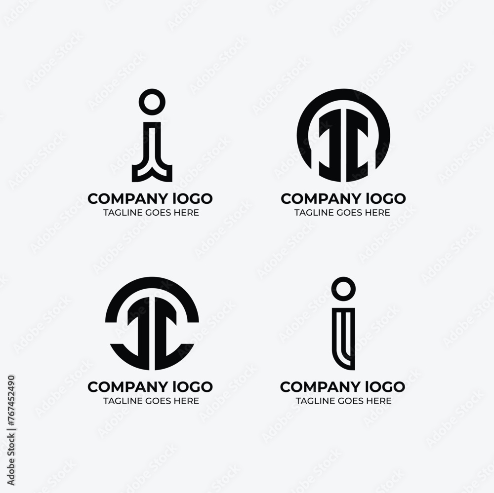 I logo set flat design template collection I logo set flat design template collection