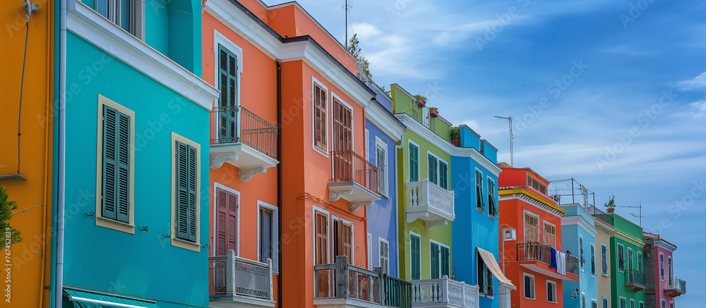colorful houses on island city