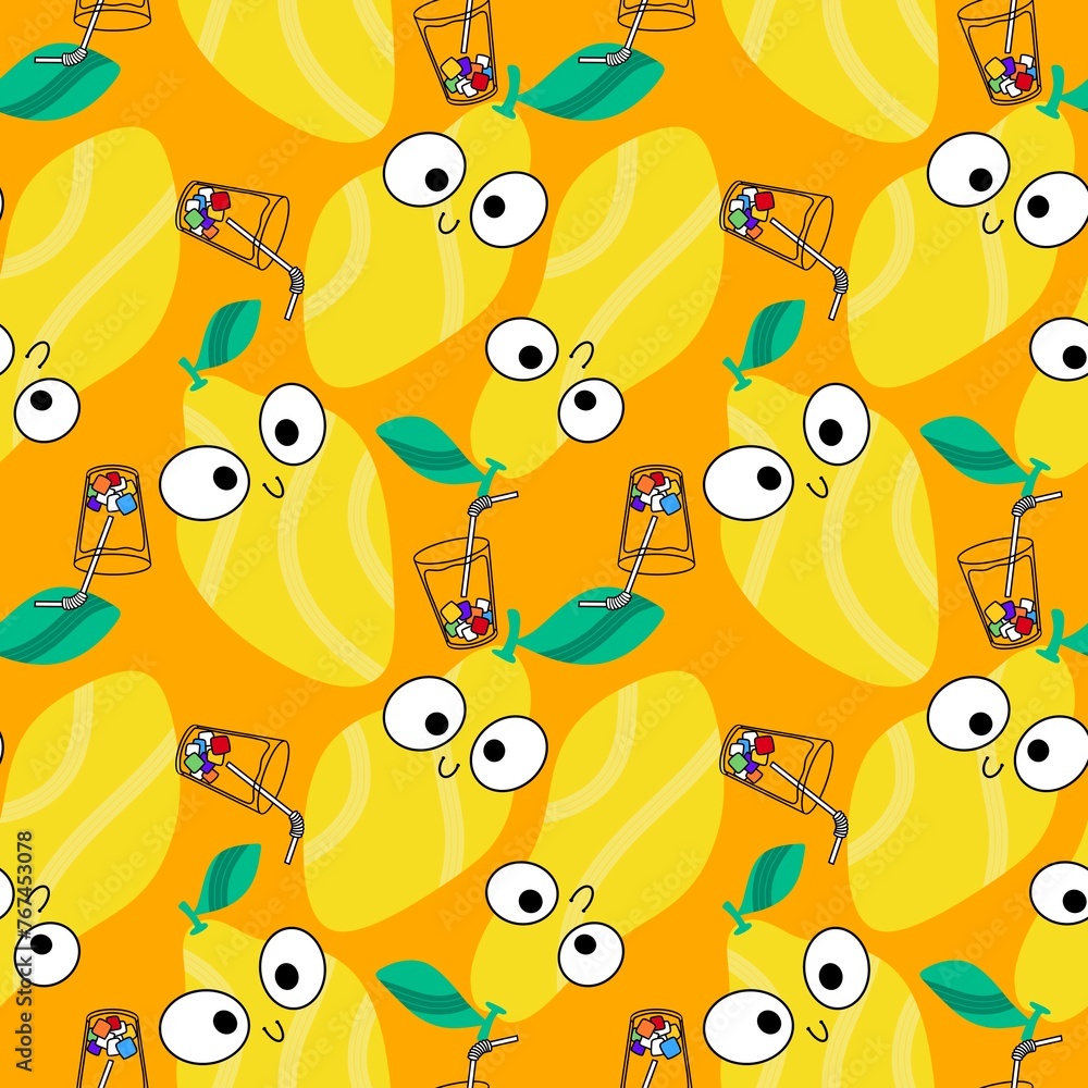 Summer fruit seamless lemon pattern for wrapping paper and fabrics and kids clothes print and party accessories Summer fruit seamless lemon pattern for wrapping paper and fabrics and kids clothes print and party accessories