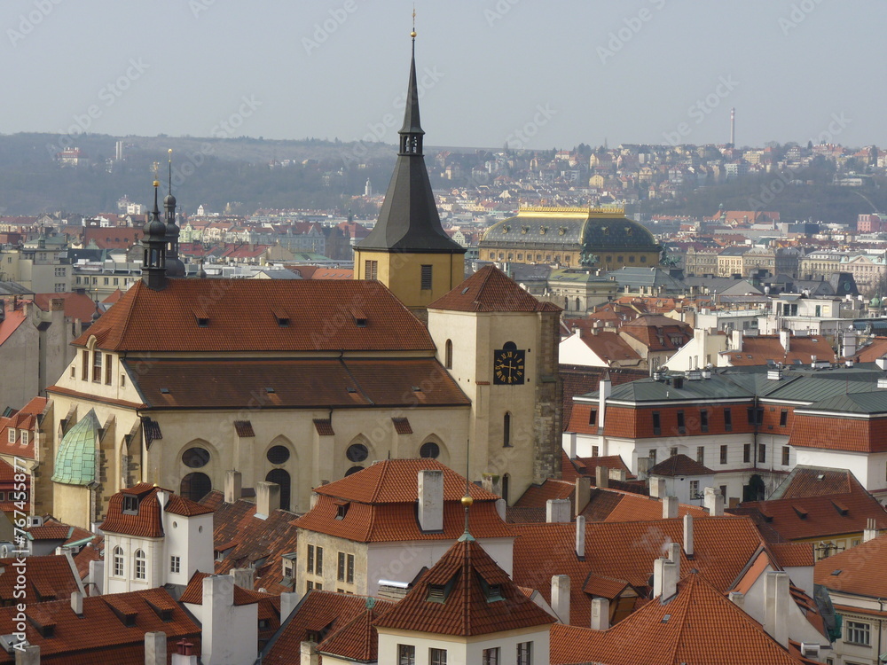 Obraz premium Vue panoramique depuis les hauteurs de Prague