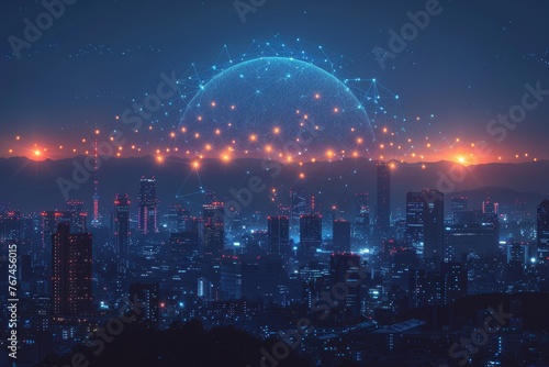 Metropolitan glow meets virtual threads: Unraveling global connectivity © Oleksandr