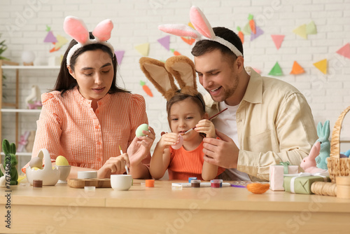 Happy family in bunny ears ...