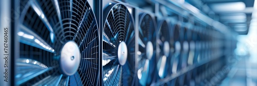 a close up of a computer fan