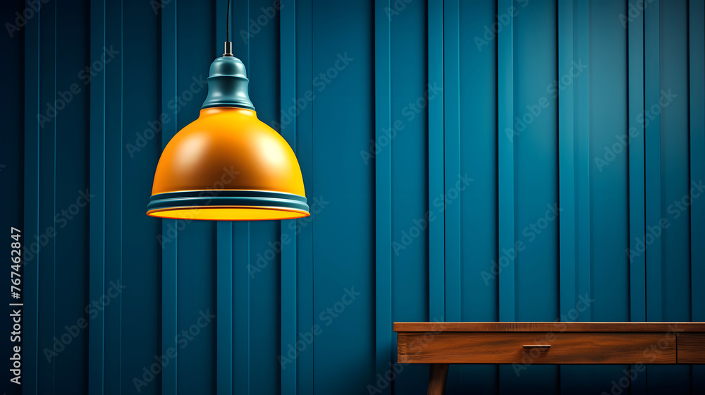 Obraz premium electric lamp on a dark wall background. electric incandescent lamp. home interior and equipment. lighting in the house