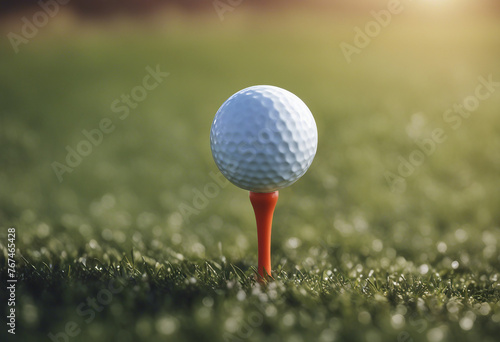 Golf tee on green grass field