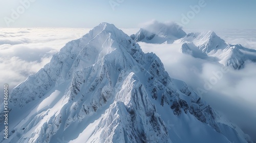 Snow covered alaska mountain range in wilderness scenic nature landscape wallpaper