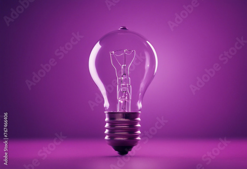 Purple Lightbulb on Purple background Colorful Bulb on studio background wallpaper Thing creatively Innovation and technology Ideas