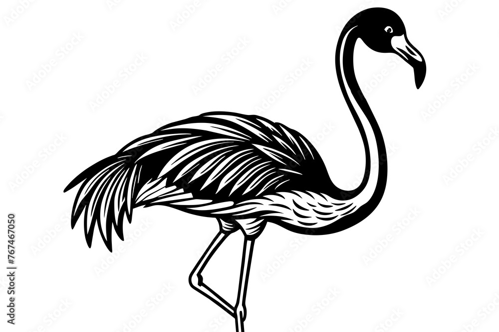 Obraz premium flamingo silhouette vector illustration