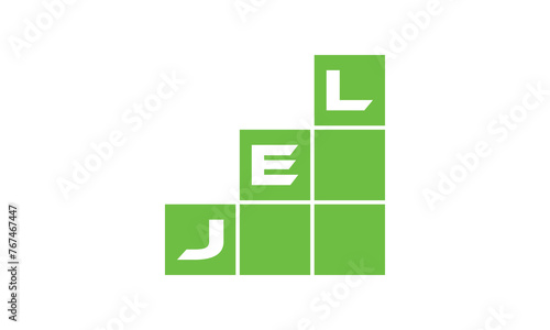 JEL initial letter financial logo design vector template. economics, growth, meter, range, profit, loan, graph, finance, benefits, economic, increase, arrow up, grade, grew up, topper, company, scale